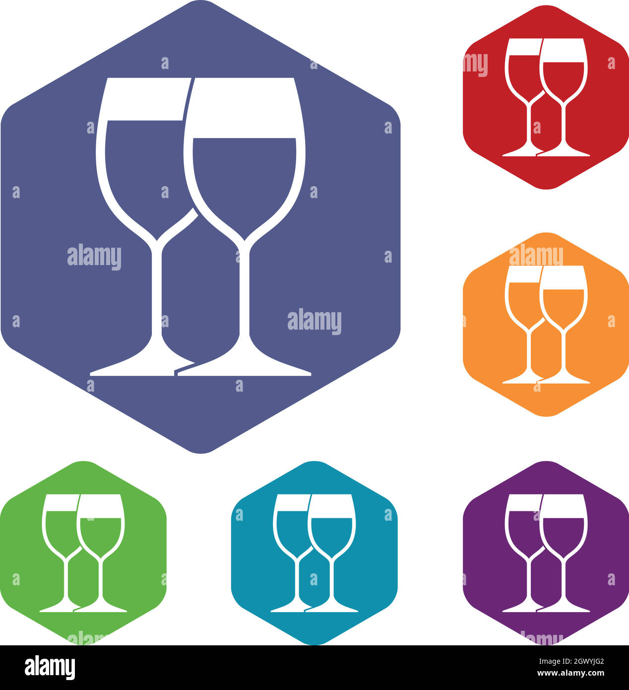 Wine glasses icons set Stock Vector Image & Art - Alamy