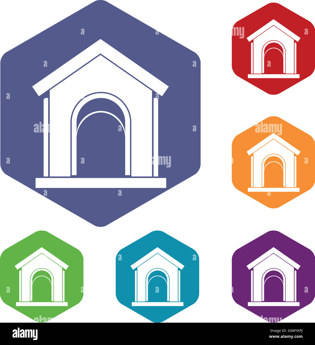 Toy house icons set Stock Vector Image & Art Alamy
