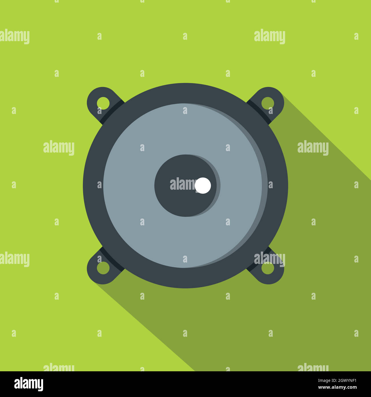 Frontal audio speaker icon, flat style Stock Vector