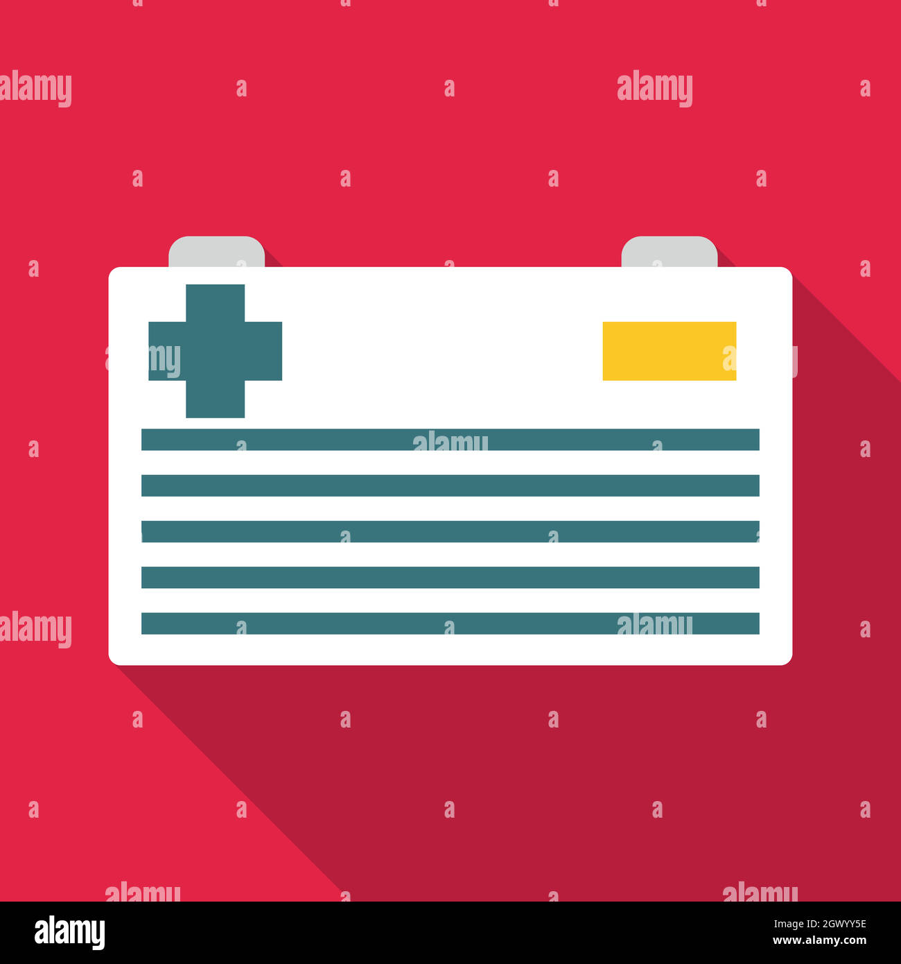 Car battery icon, flat style Stock Vector