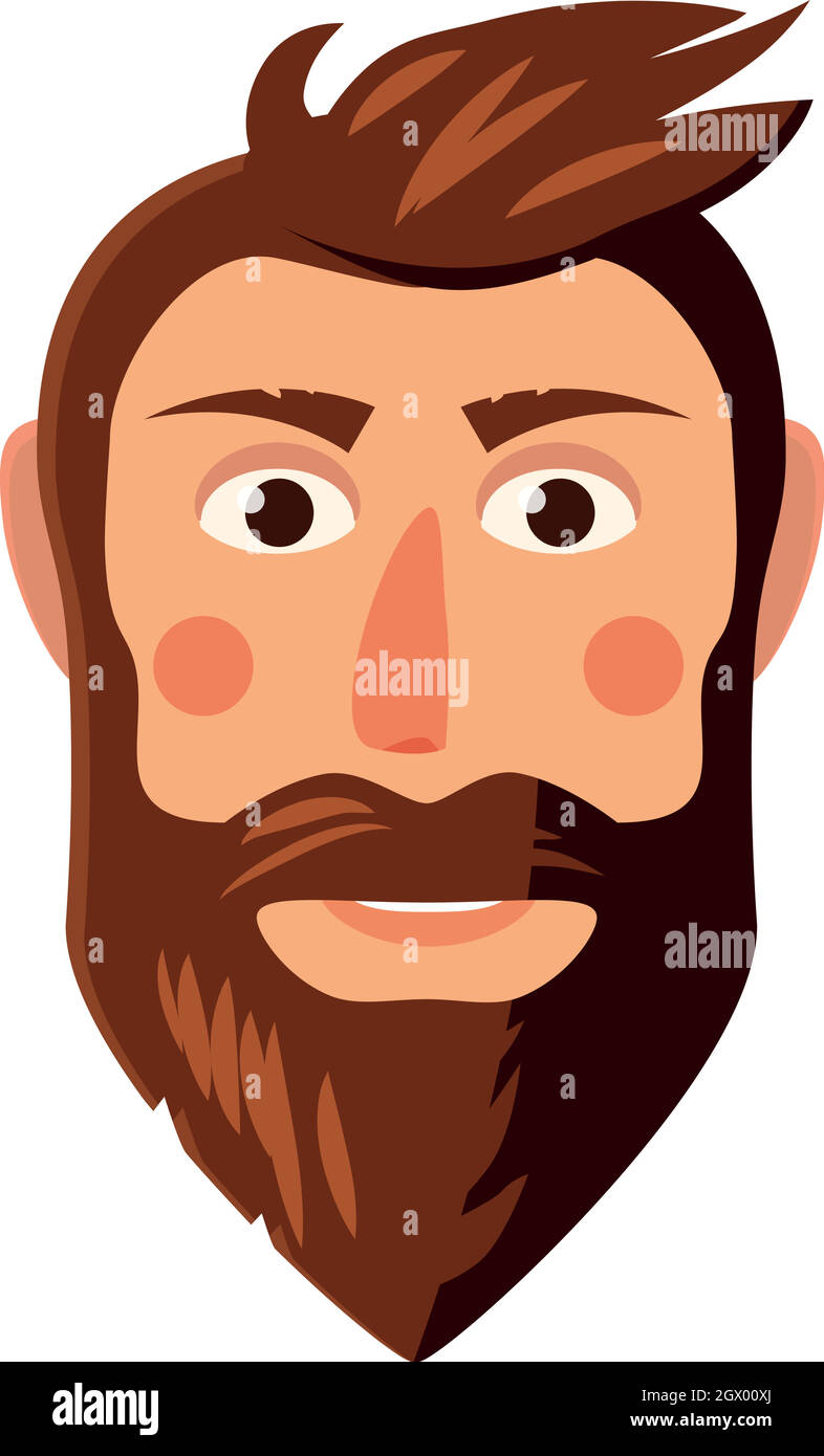 Man face icon, cartoon style Stock Vector