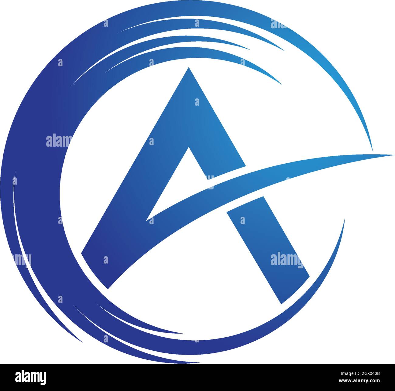 A Letter with circle wave Logo Business Template Vector Stock Vector ...