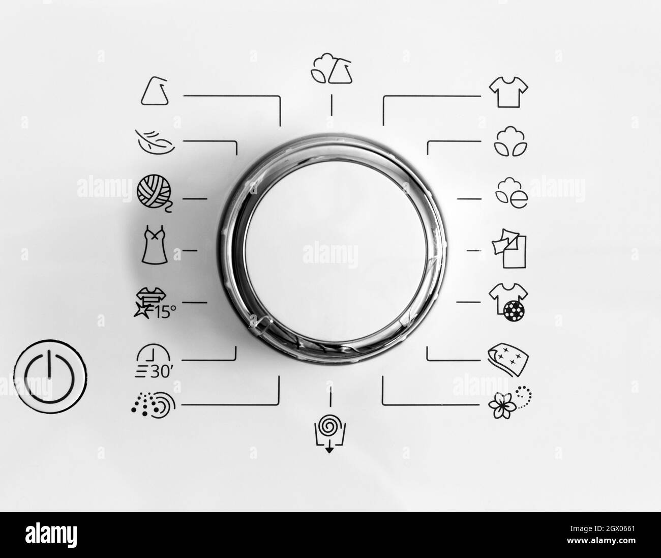 Knob for selecting the modes of washing on the washing machine Stock ...