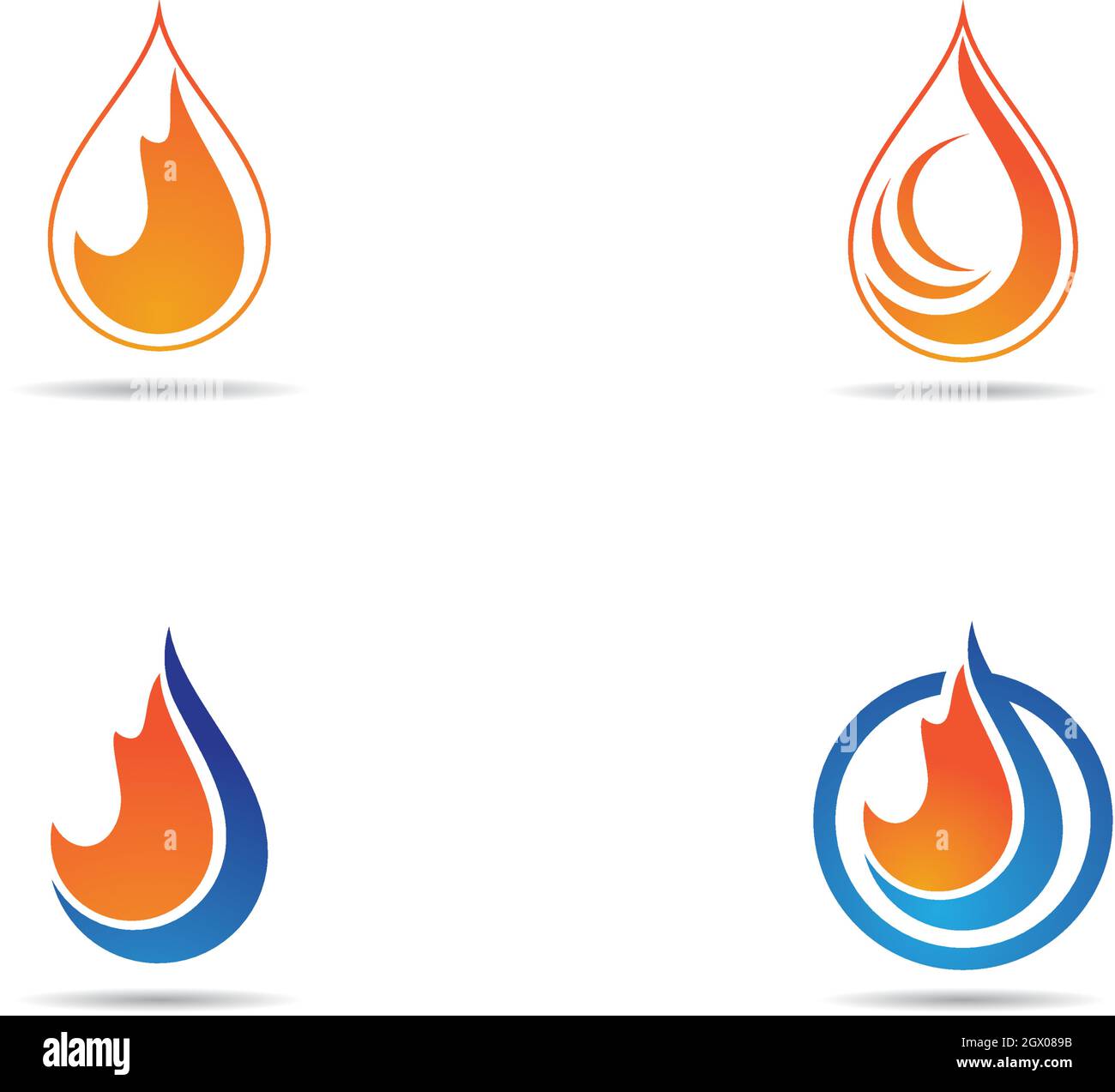 Fire flame Logo Template vector icon Oil, gas and energy logo concept ...