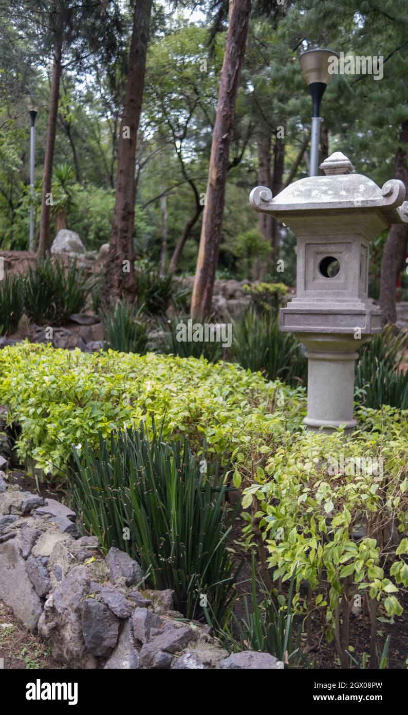 Traditional Japanese stone sculpture in Masayoshi Ohira Park Stock Photo Alamy
