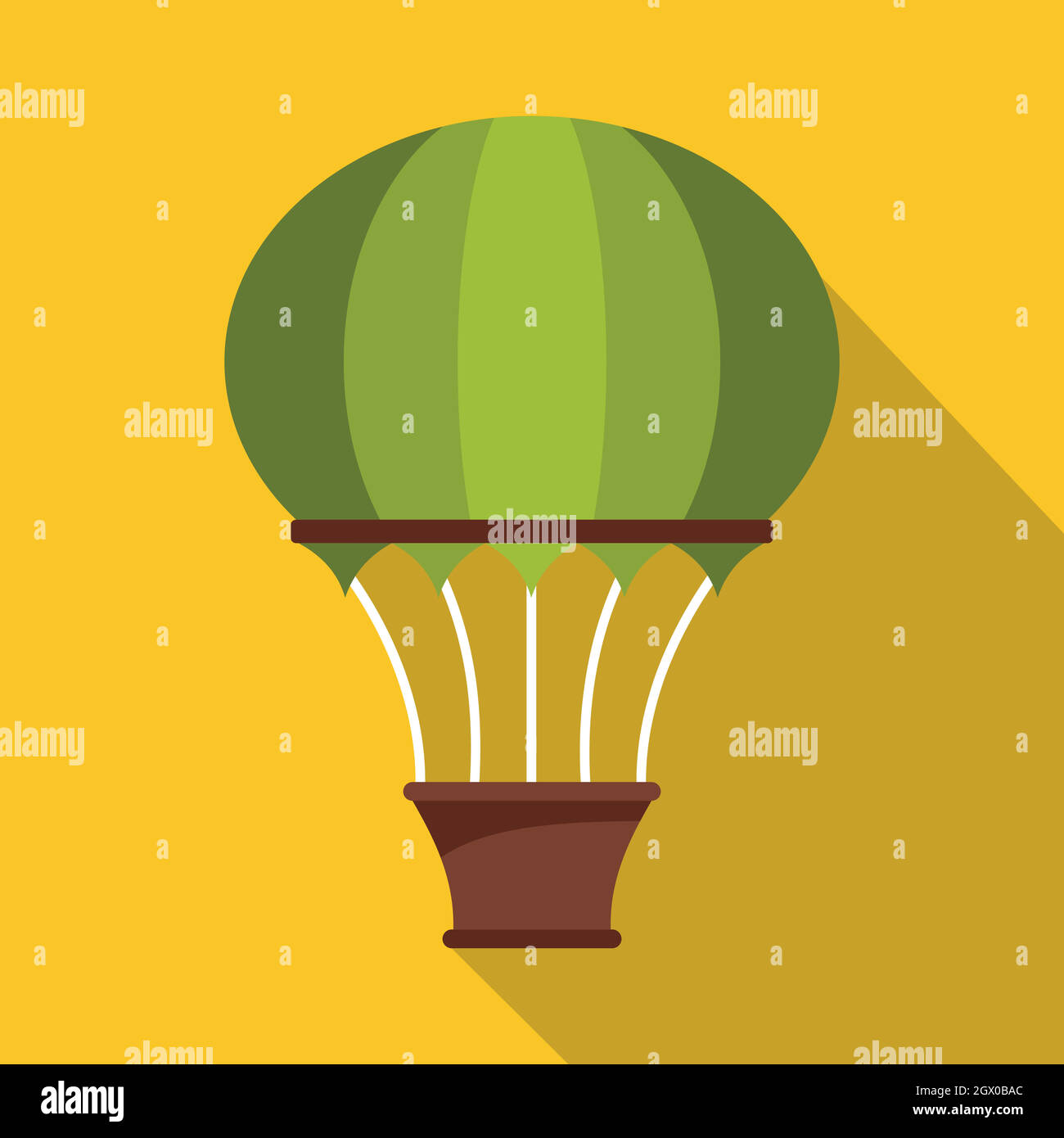 Green hot air balloon icon, flat style Stock Vector Image & Art - Alamy