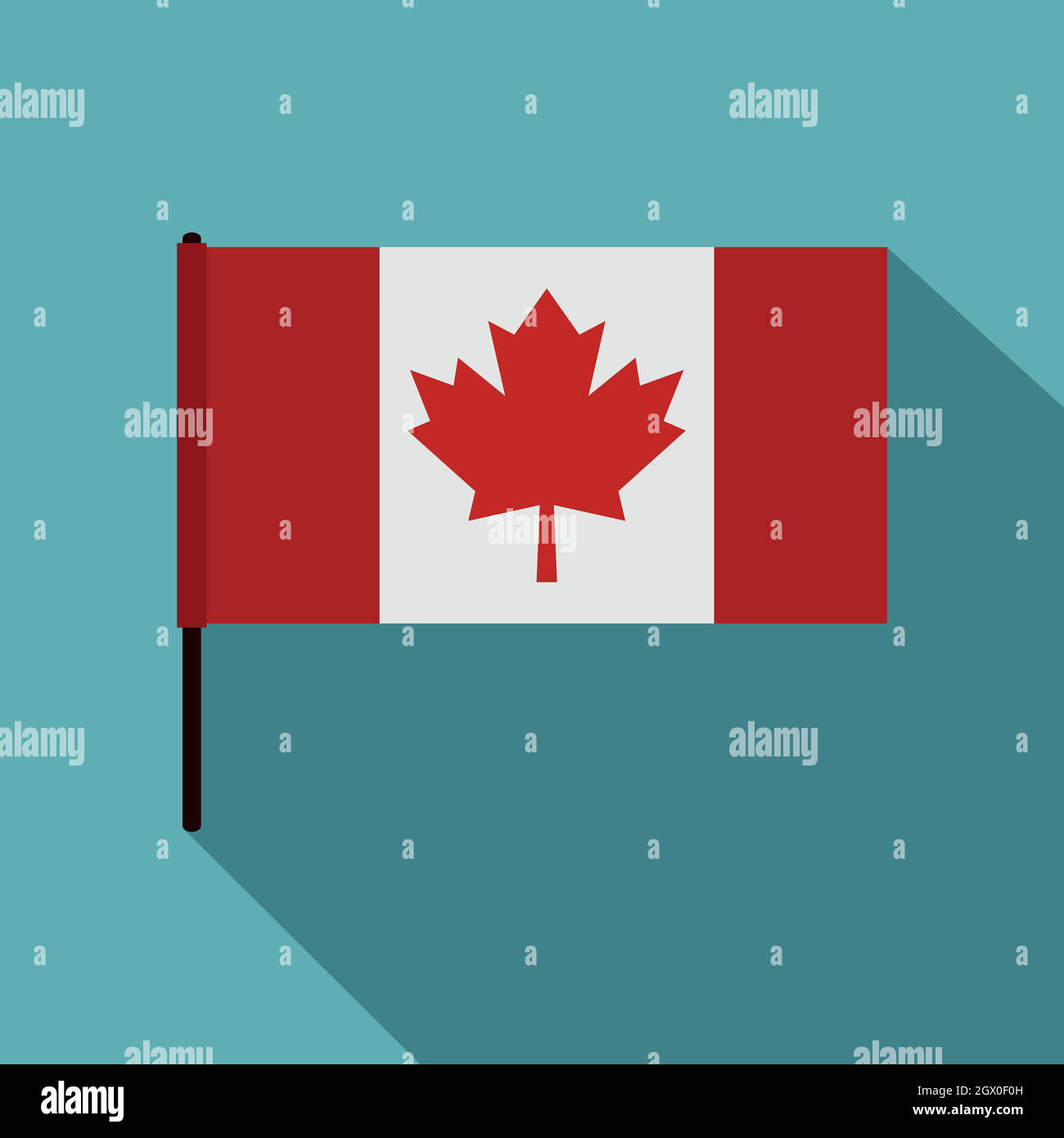 Canadian flag icon, flat style Stock Vector