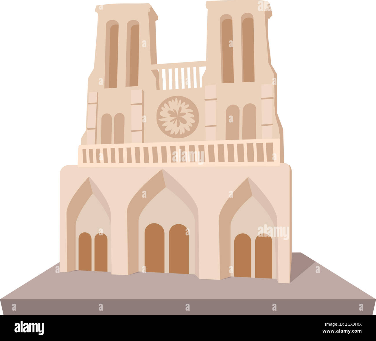 French castle icon, cartoon style Stock Vector