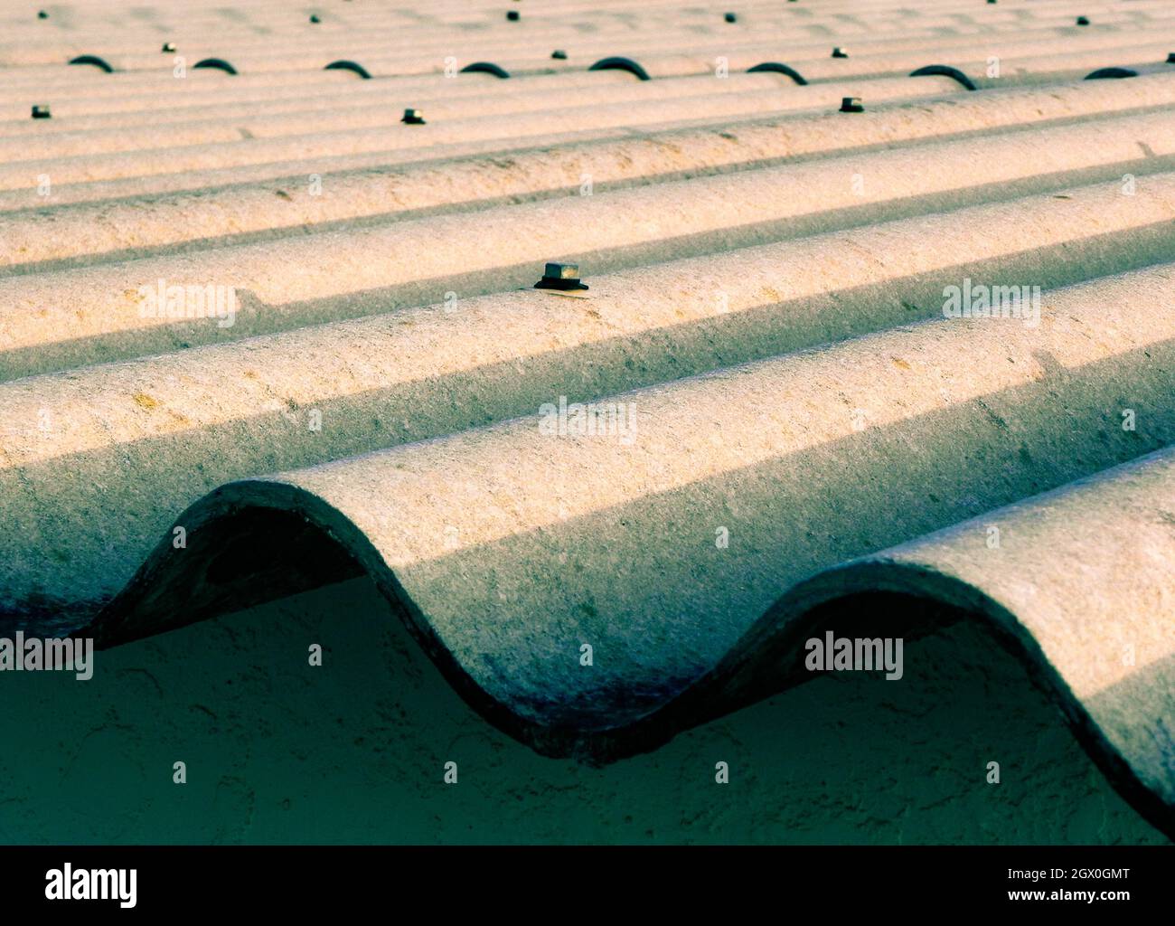 Abstract Shot Of House Rooftop Made Out Of Steel Patterns Stock Photo