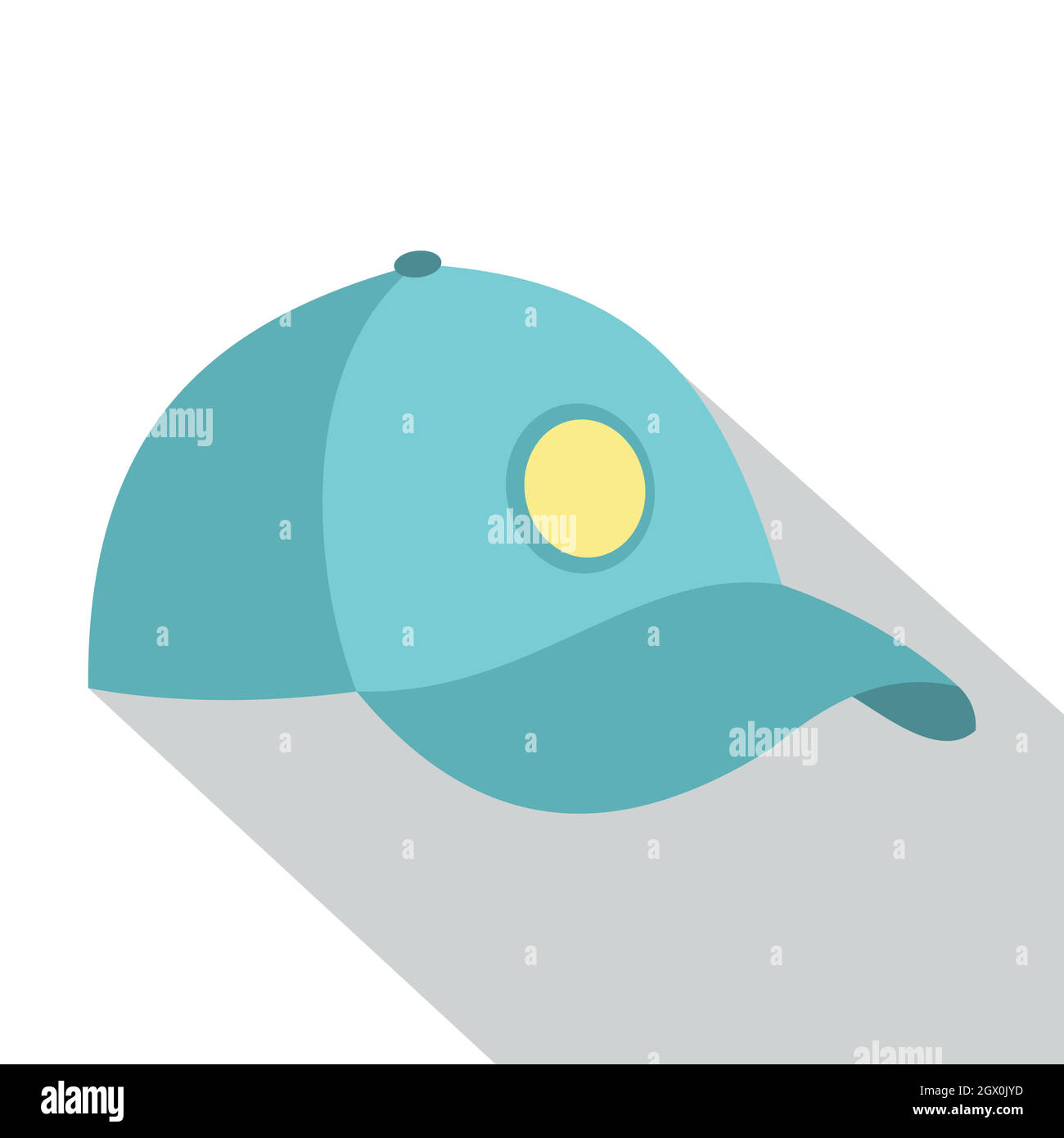 Blue baseball cap icon, flat style Stock Vector