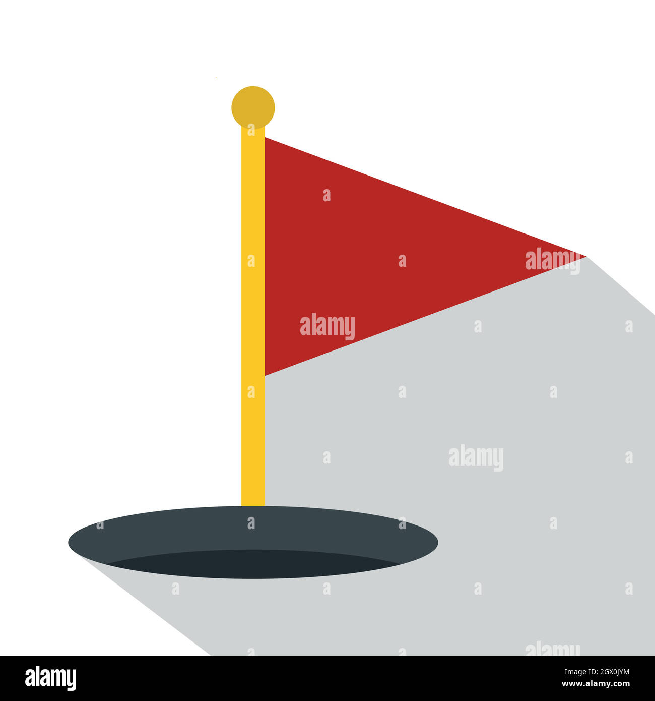 Red golf flag icon, flat style Stock Vector Image & Art Alamy
