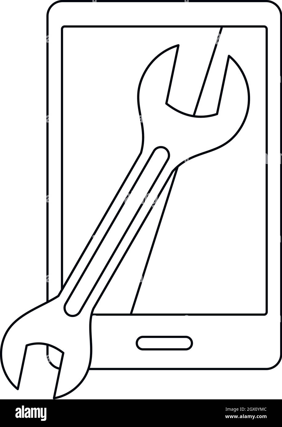 Repaired phone icon, outline style Stock Vector Image & Art - Alamy