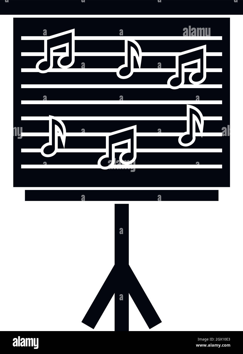 Whiteboard with music notes icon, simple style Stock Vector Image & Art -  Alamy