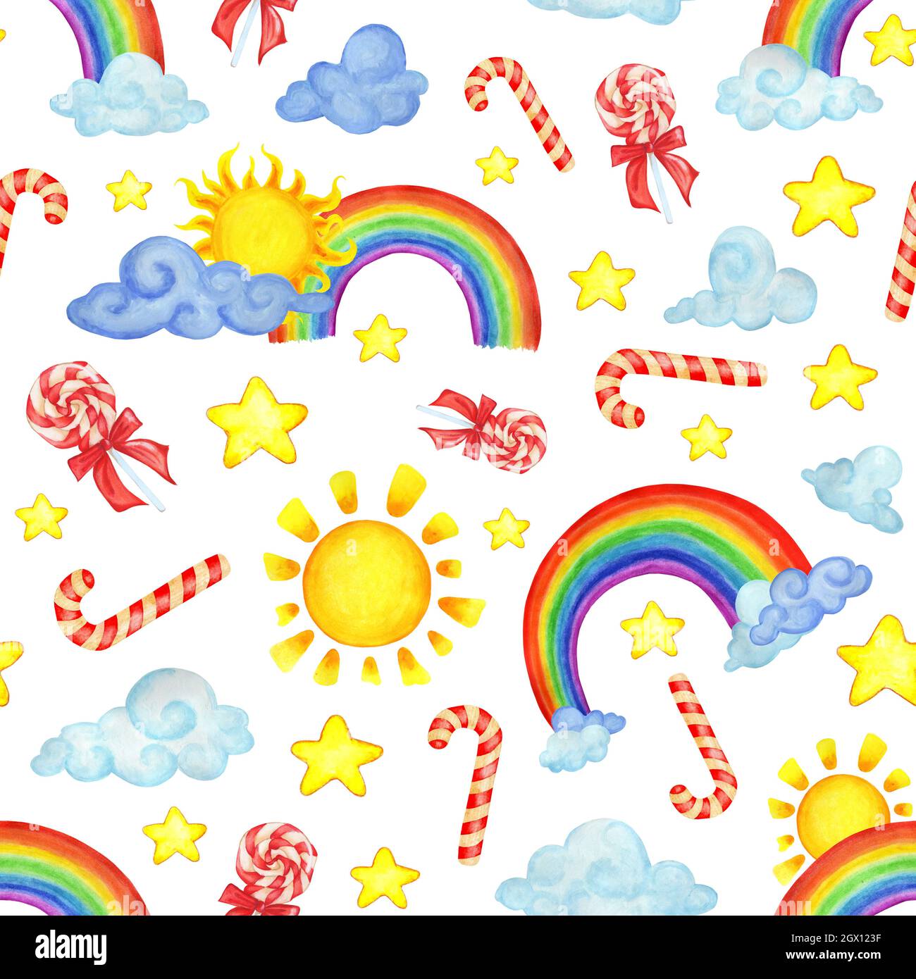 Watercolor rainbow clouds hi-res stock photography and images - Alamy