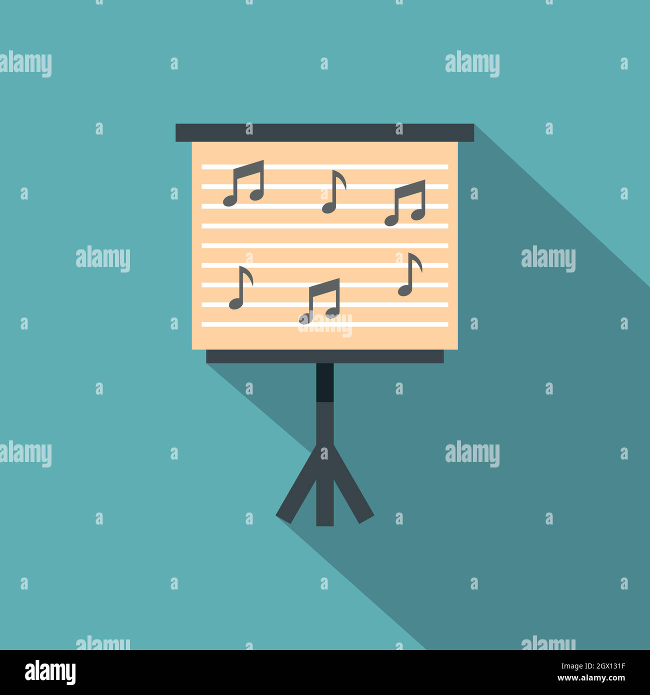 Music stand with piano notes icon, flat style Stock Vector Image & Art