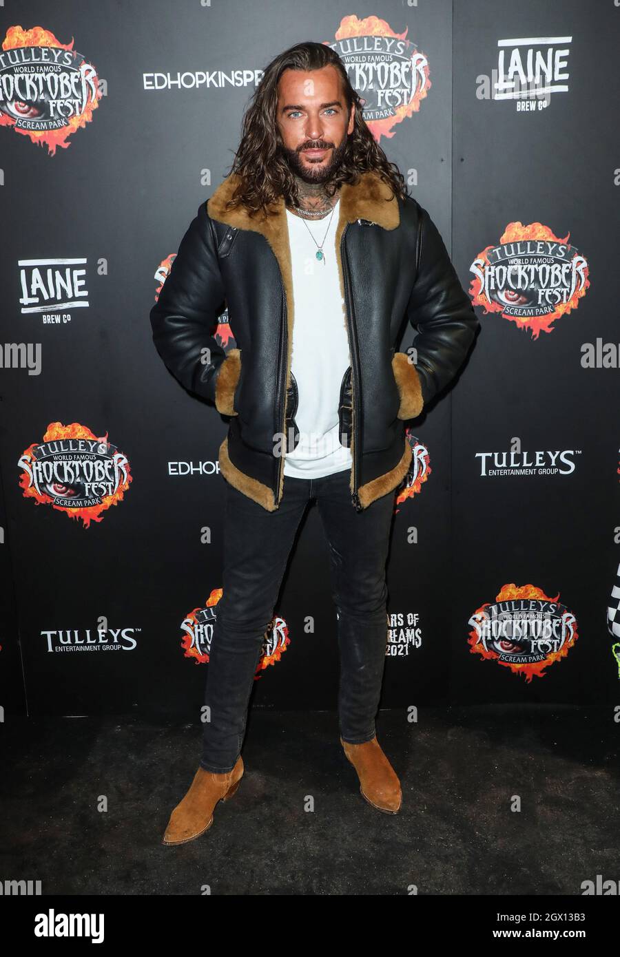 Crawley, UK. 01st Oct, 2021. Pete Wicks attends the opening night of Shocktoberfest 2021 at Tulley's Farm in Crawley. Credit: SOPA Images Limited/Alamy Live News Stock Photo