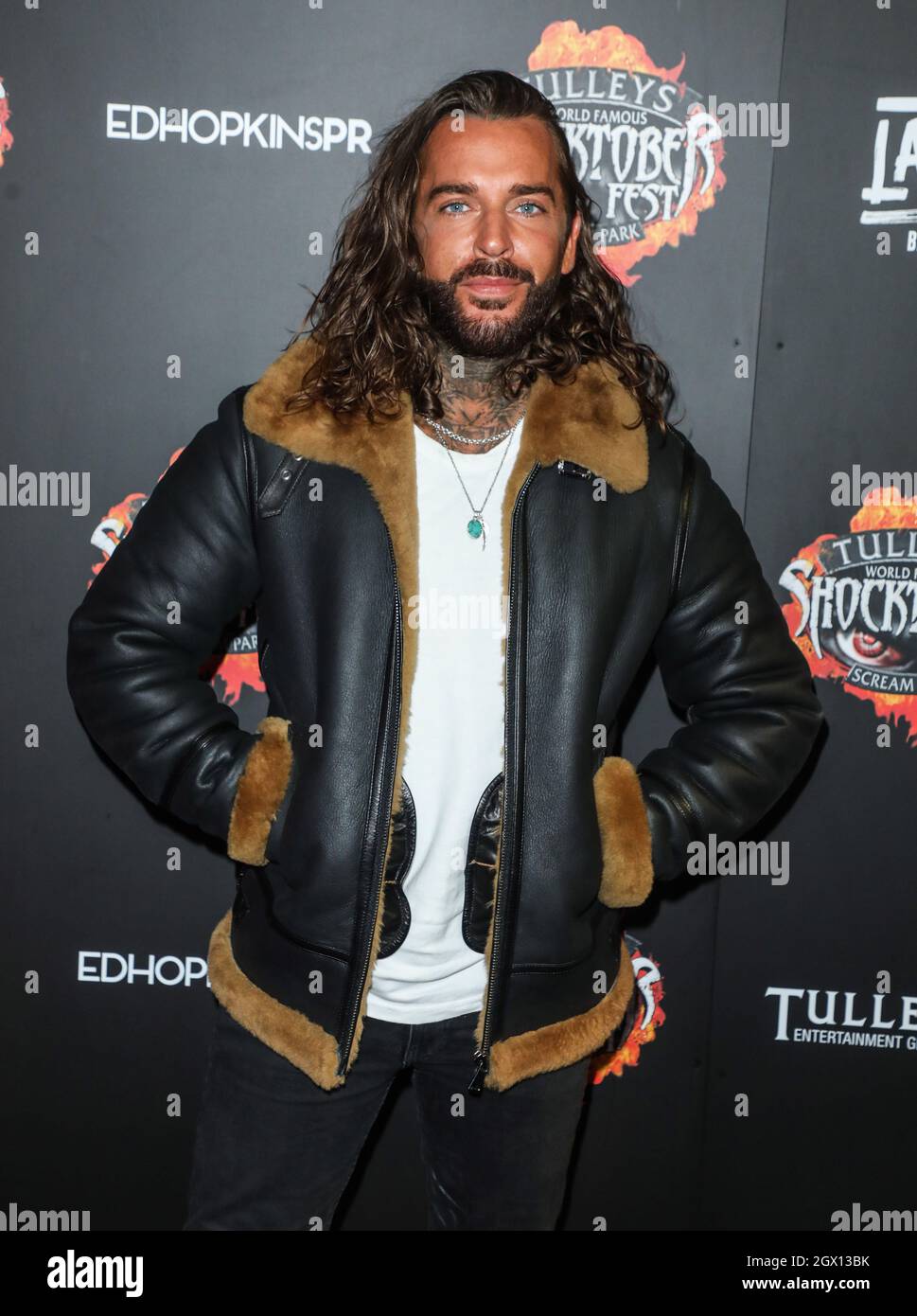 Crawley, UK. 01st Oct, 2021. Pete Wicks attends the opening night of Shocktoberfest 2021 at Tulley's Farm in Crawley. Credit: SOPA Images Limited/Alamy Live News Stock Photo