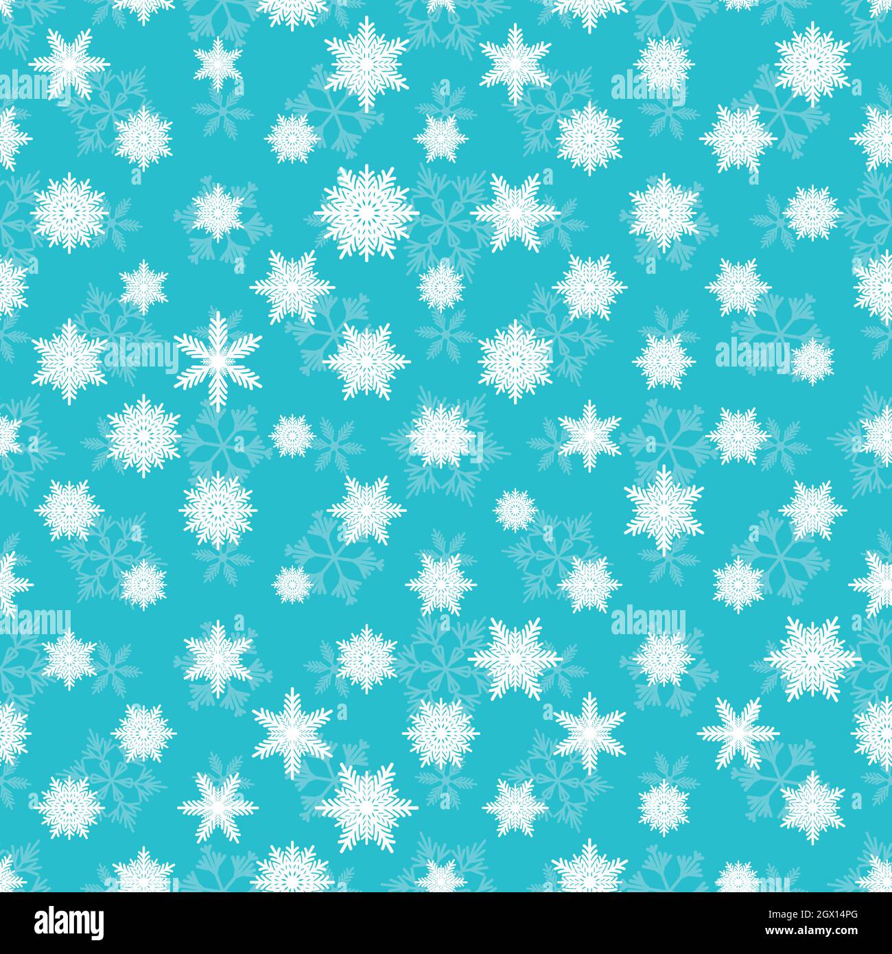Winter seamless pattern with white snowflakes on blue background ...