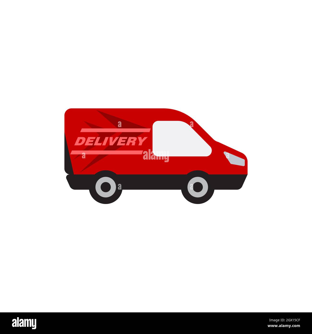 Fast shipping delivery truck flat vector icon Stock Photo - Alamy