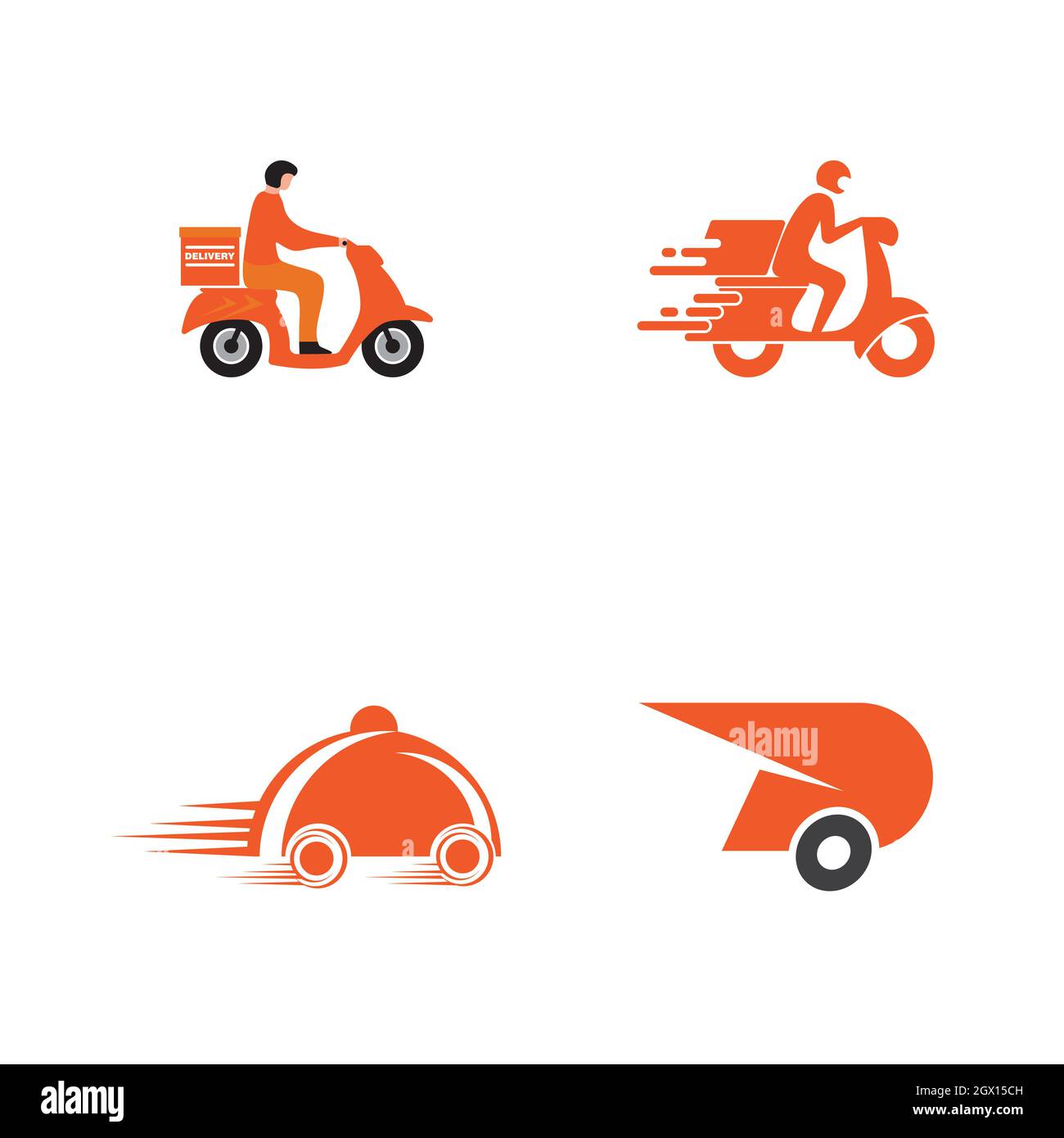 Fast shipping delivery truck flat vector icon Stock Photo - Alamy