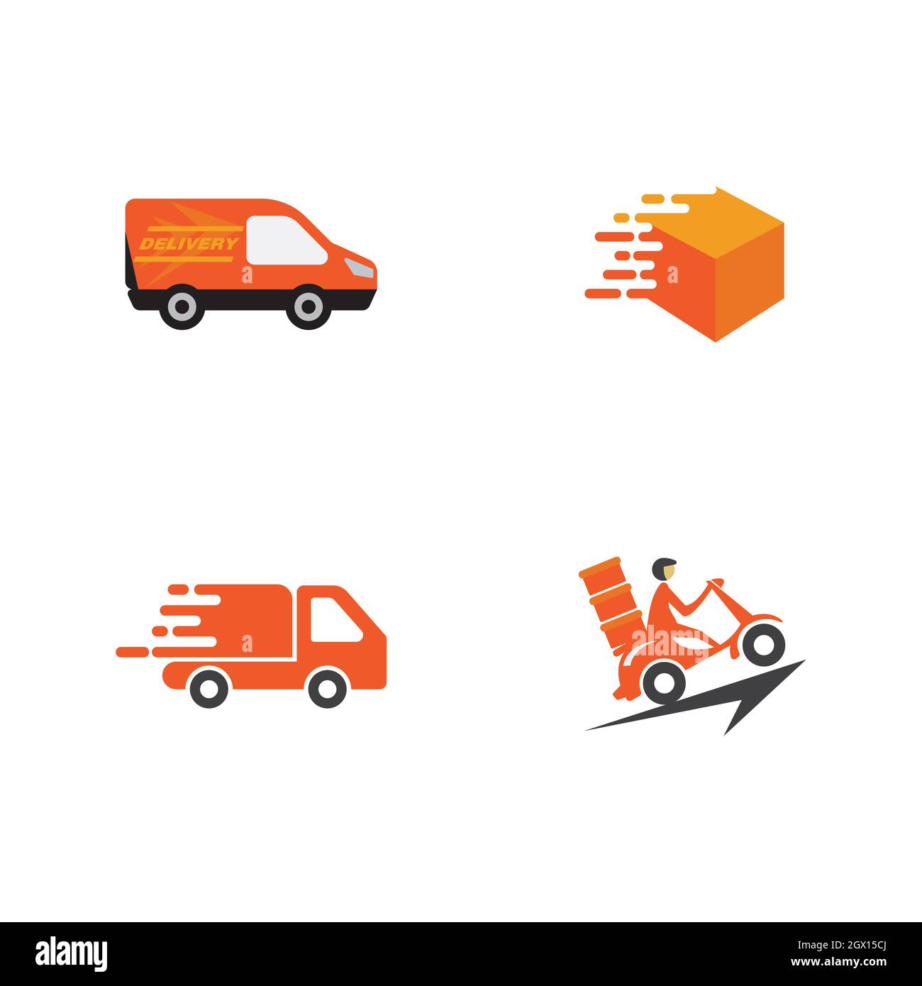 Fast shipping delivery truck flat vector icon Stock Photo - Alamy
