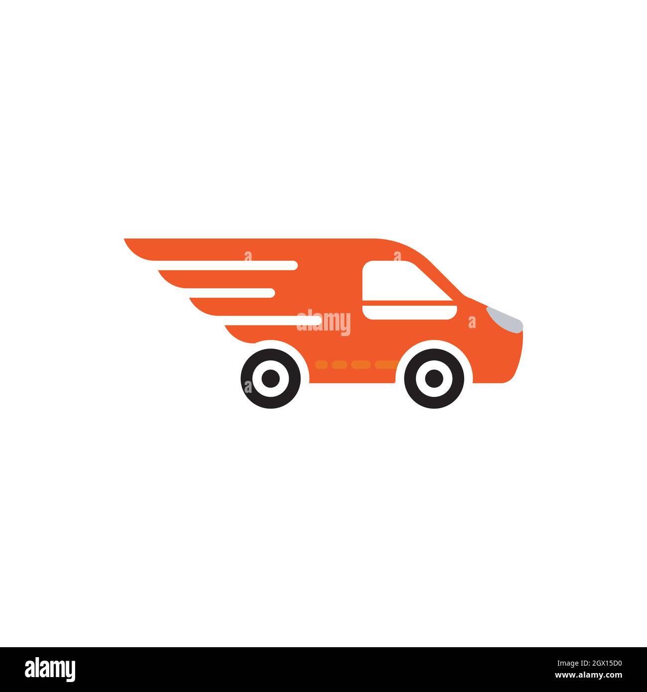 Fast shipping delivery truck flat vector icon Stock Photo - Alamy
