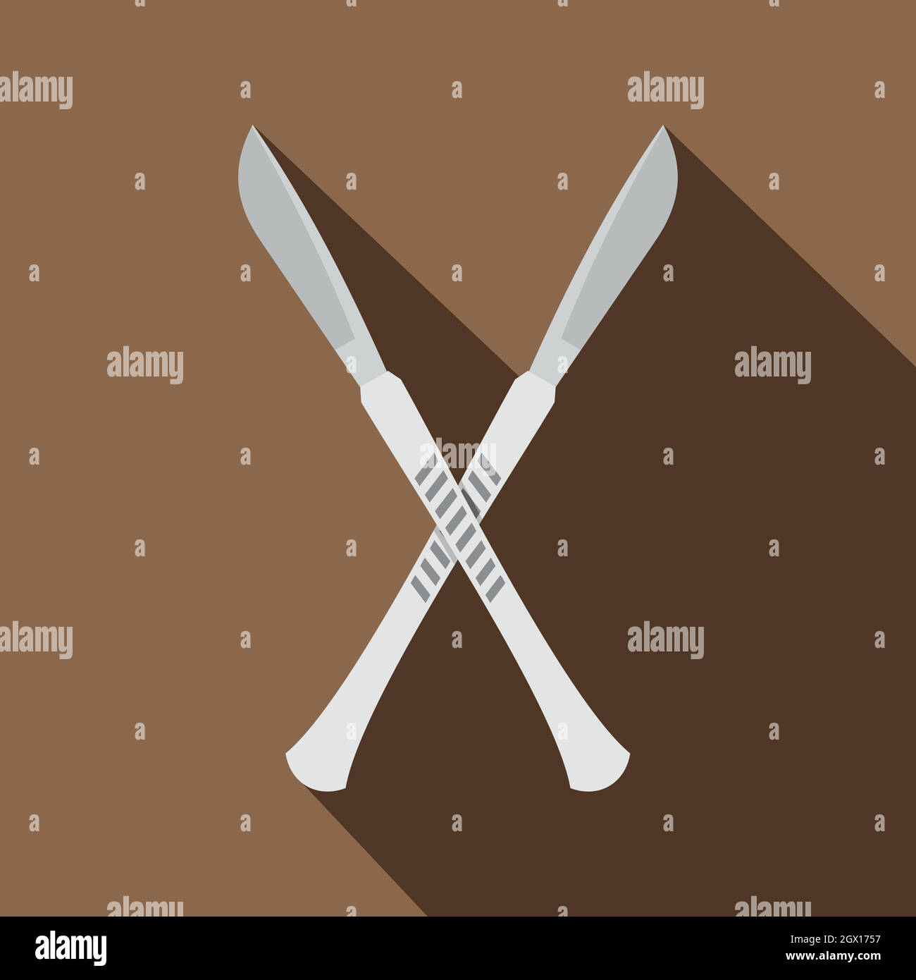 Crossed scalpels icon, flat style Stock Vector