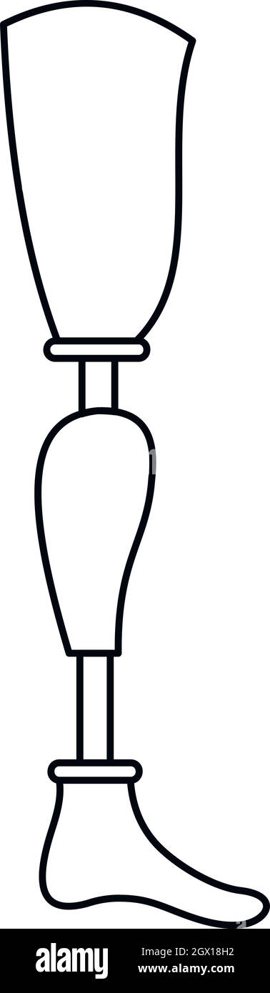 Prosthesis leg icon, outline style Stock Vector