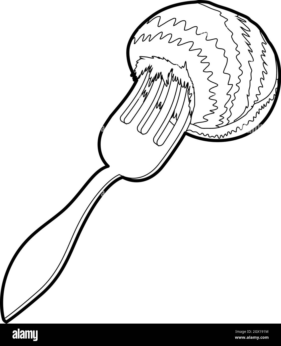 Fork with food icon, outline style Stock Vector Image &amp; Art - Alamy