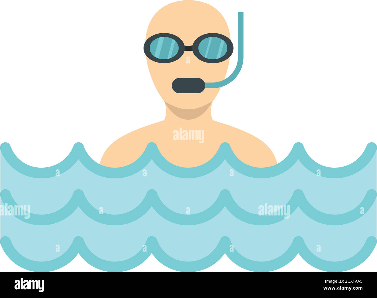 Diver with scuba icon, flat style Stock Vector Image & Art - Alamy