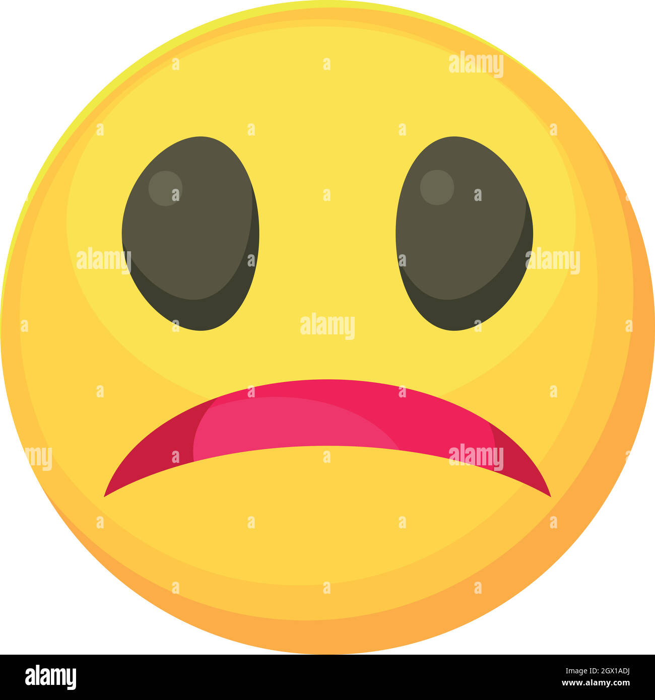 Melancholy smiley icon, cartoon style Stock Vector