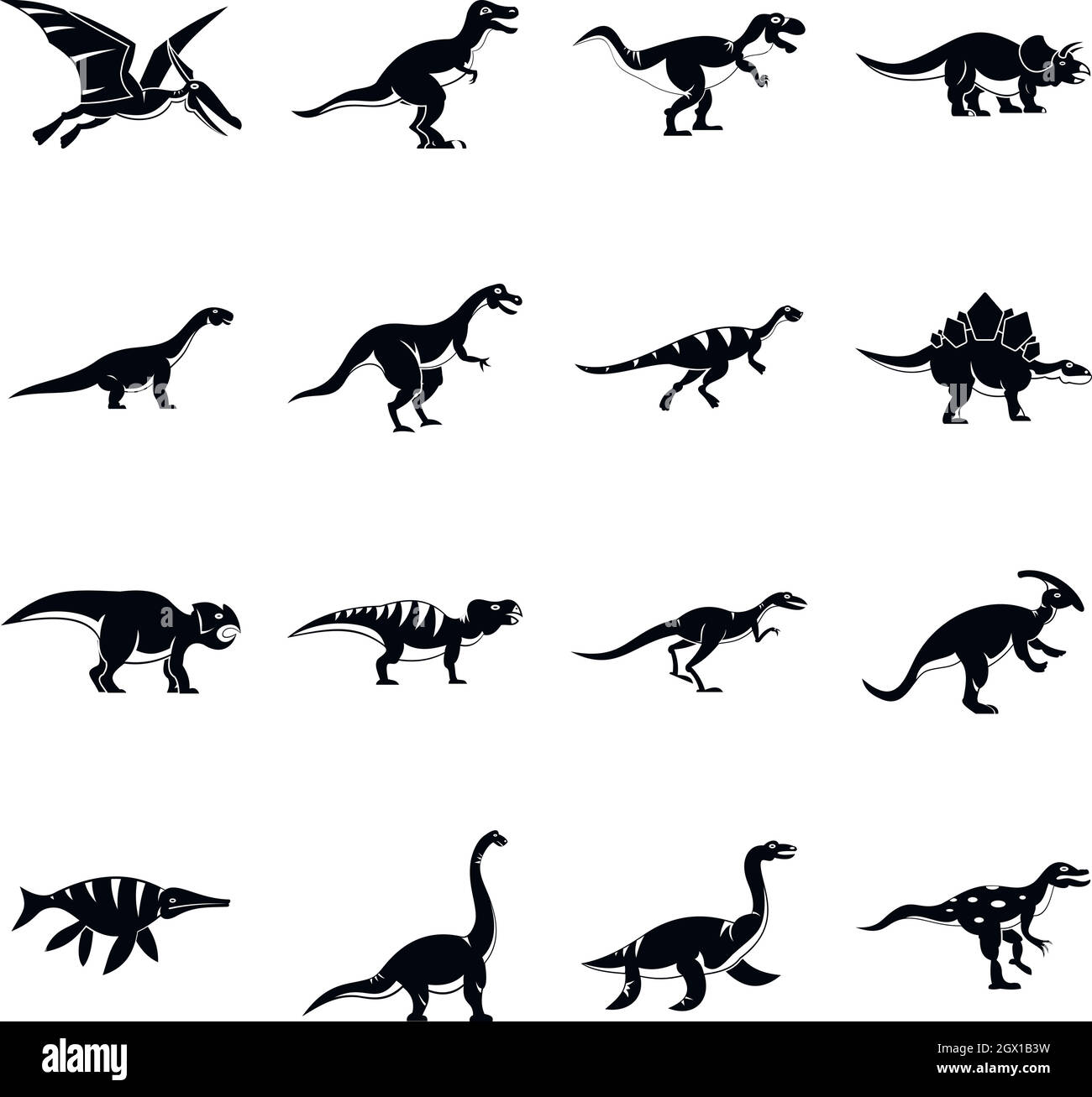 Dinosaur icons set, simple style Stock Vector Image & Art - Alamy