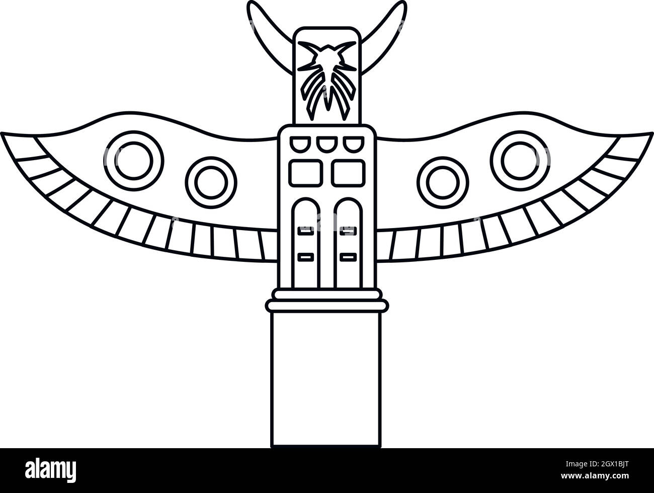 Totem pole icon, outline style Stock Vector