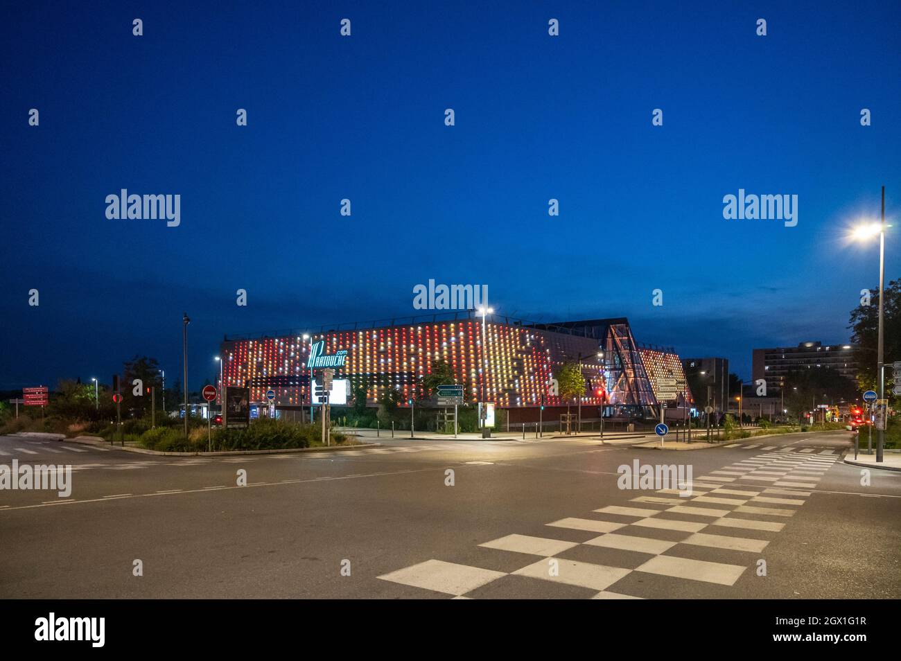 The Pasino Grand, a casino by Partuche, in Aix-en-Provence by night, southern France Stock Photo