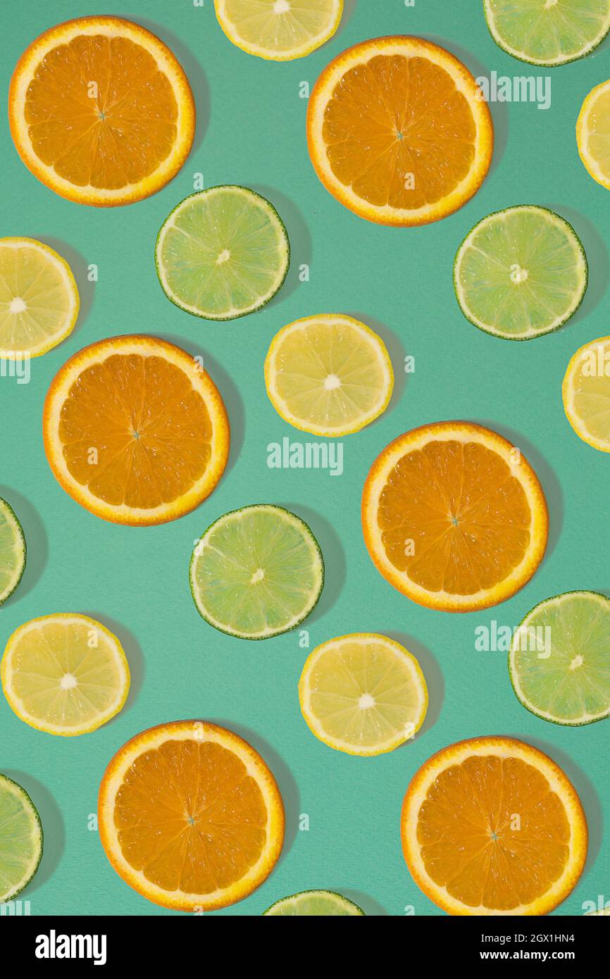Fruit citrus seamless pattern Stock Photo - Alamy