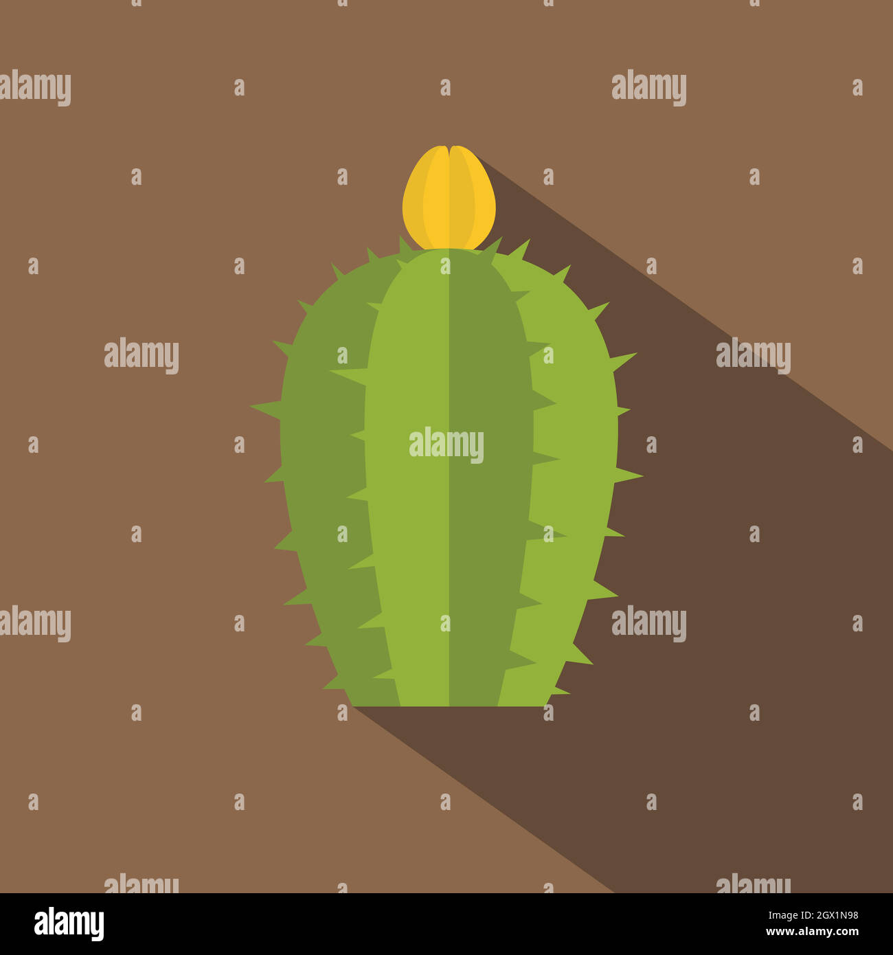 Blooming cactus icon, flat style Stock Vector