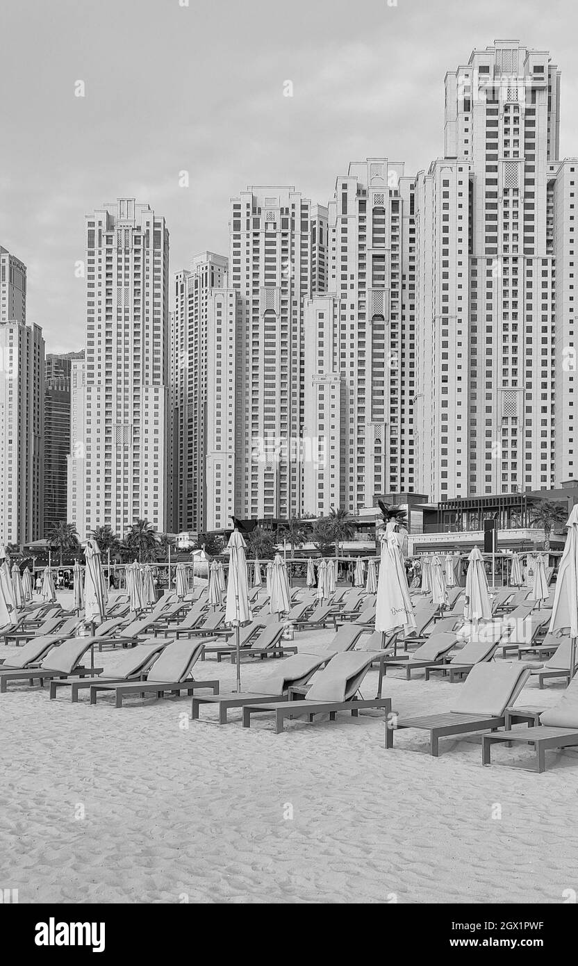 Dubai office buildings Black and White Stock Photos & Images - Alamy