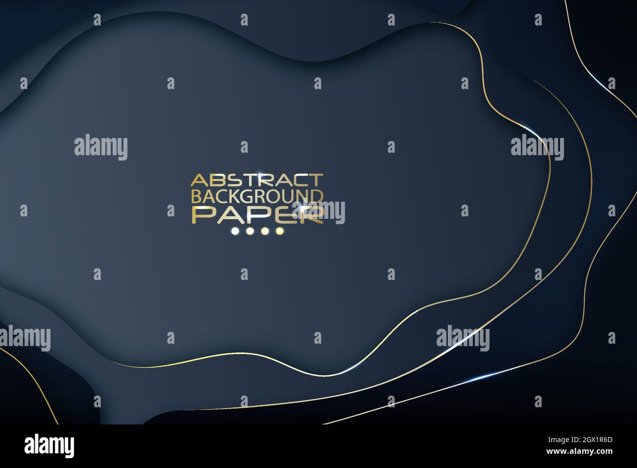 Abstract 3d wave pattern luxury dark blue with gold. Stock Vector