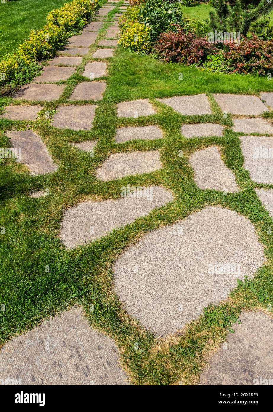 Modern garden curve border lawn hi-res stock photography and images - Alamy