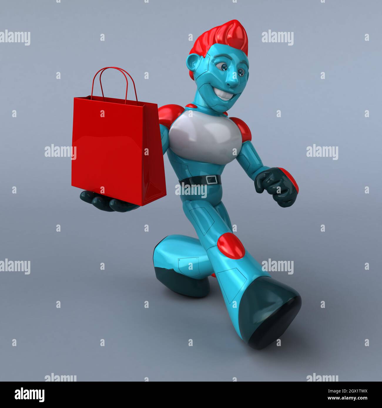 Red Robot - 3D Illustration Stock Photo - Alamy