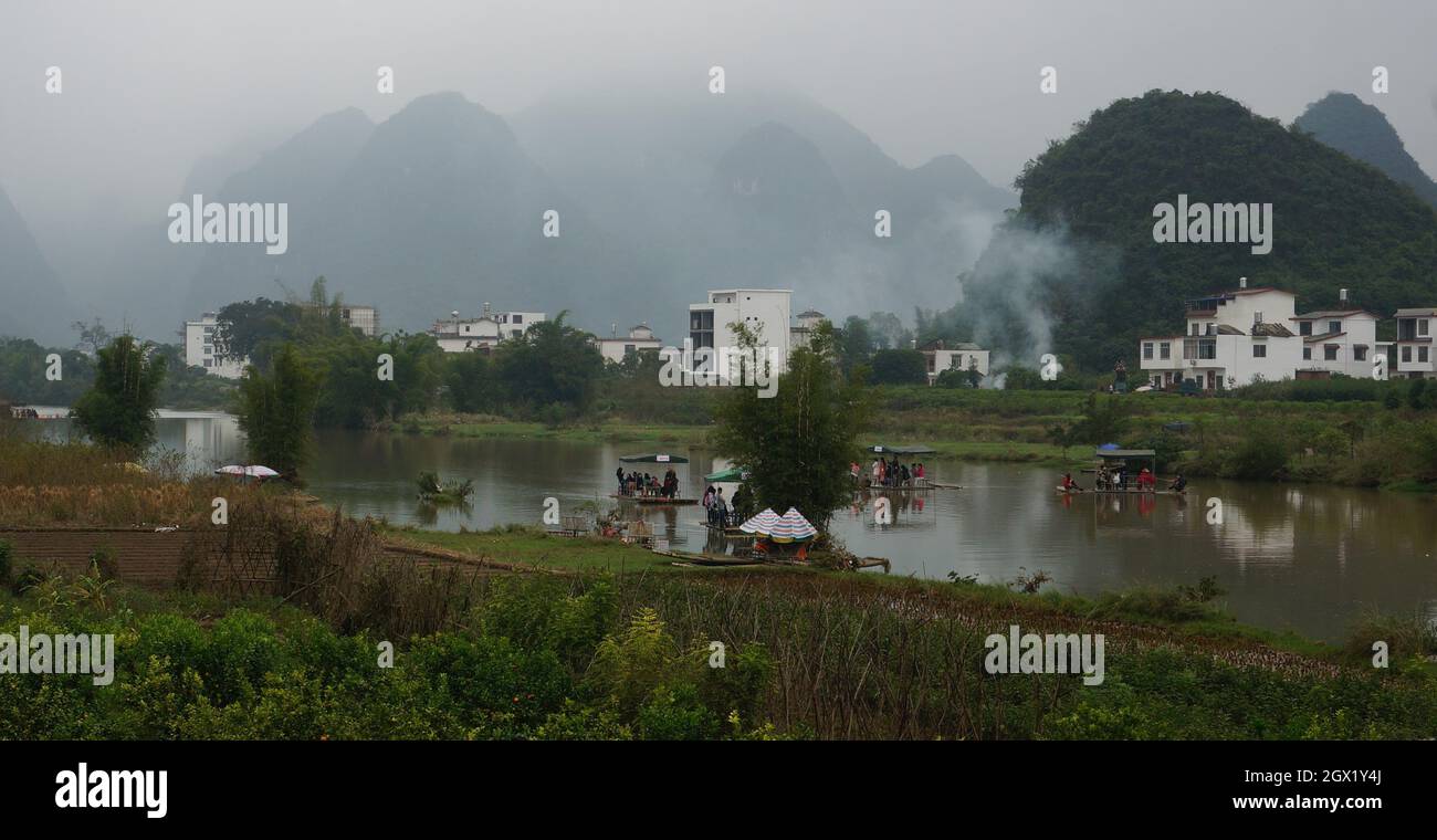 Scenic View Of Yulong River Stock Photo