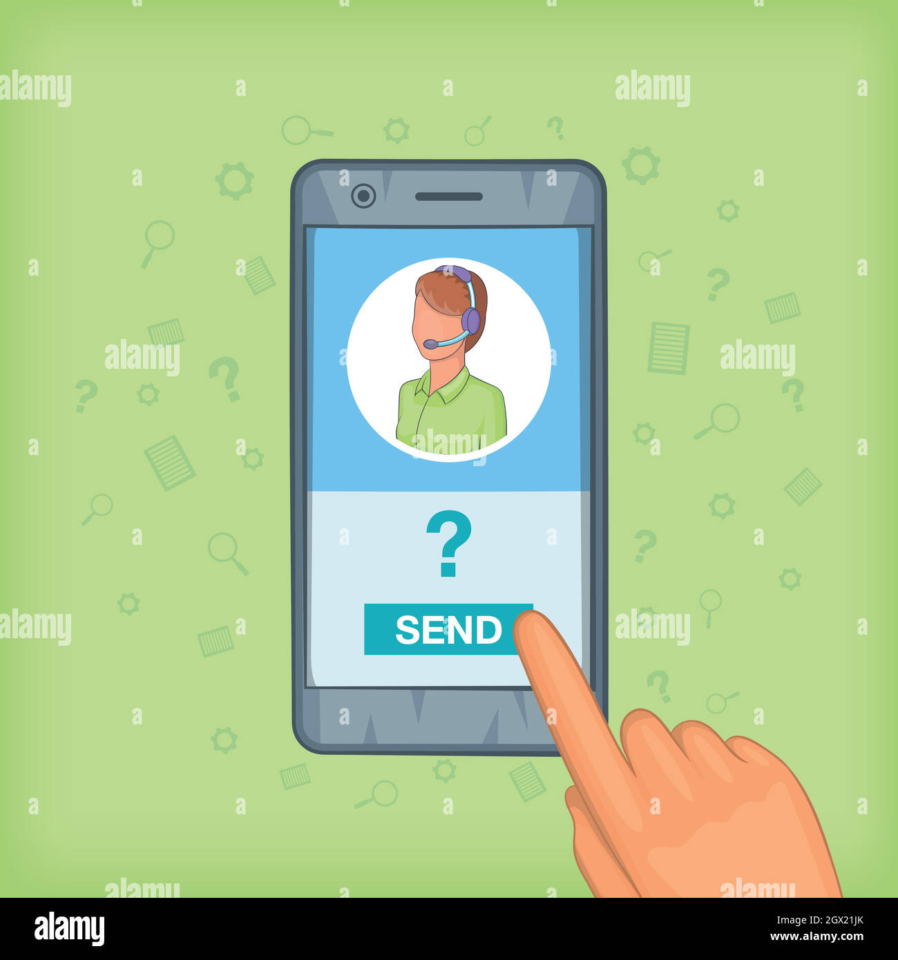 Call center concept cellphone, cartoon style Stock Vector Image & Art ...