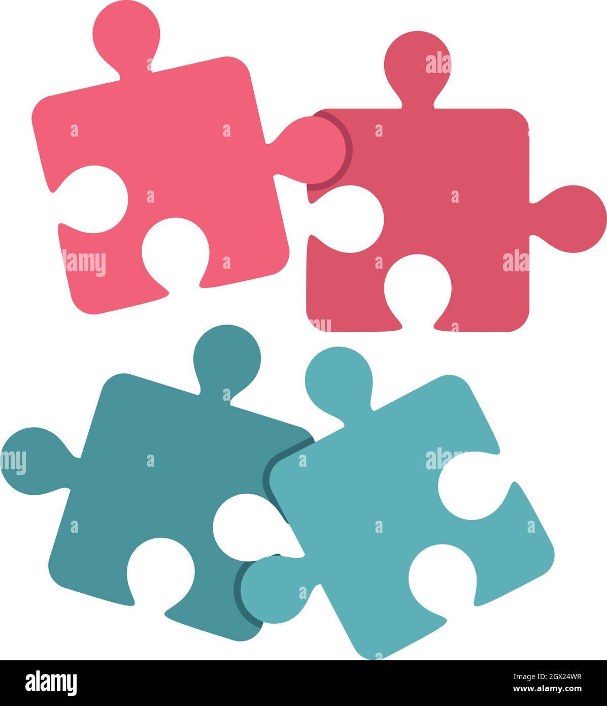 Jigsaw puzzles icon, flat style Stock Vector