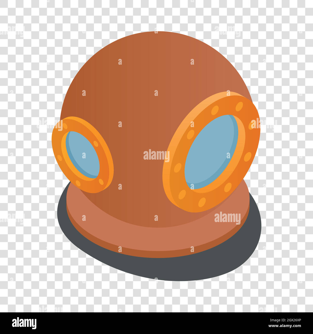 Diving suit helmet isometric icon Stock Vector