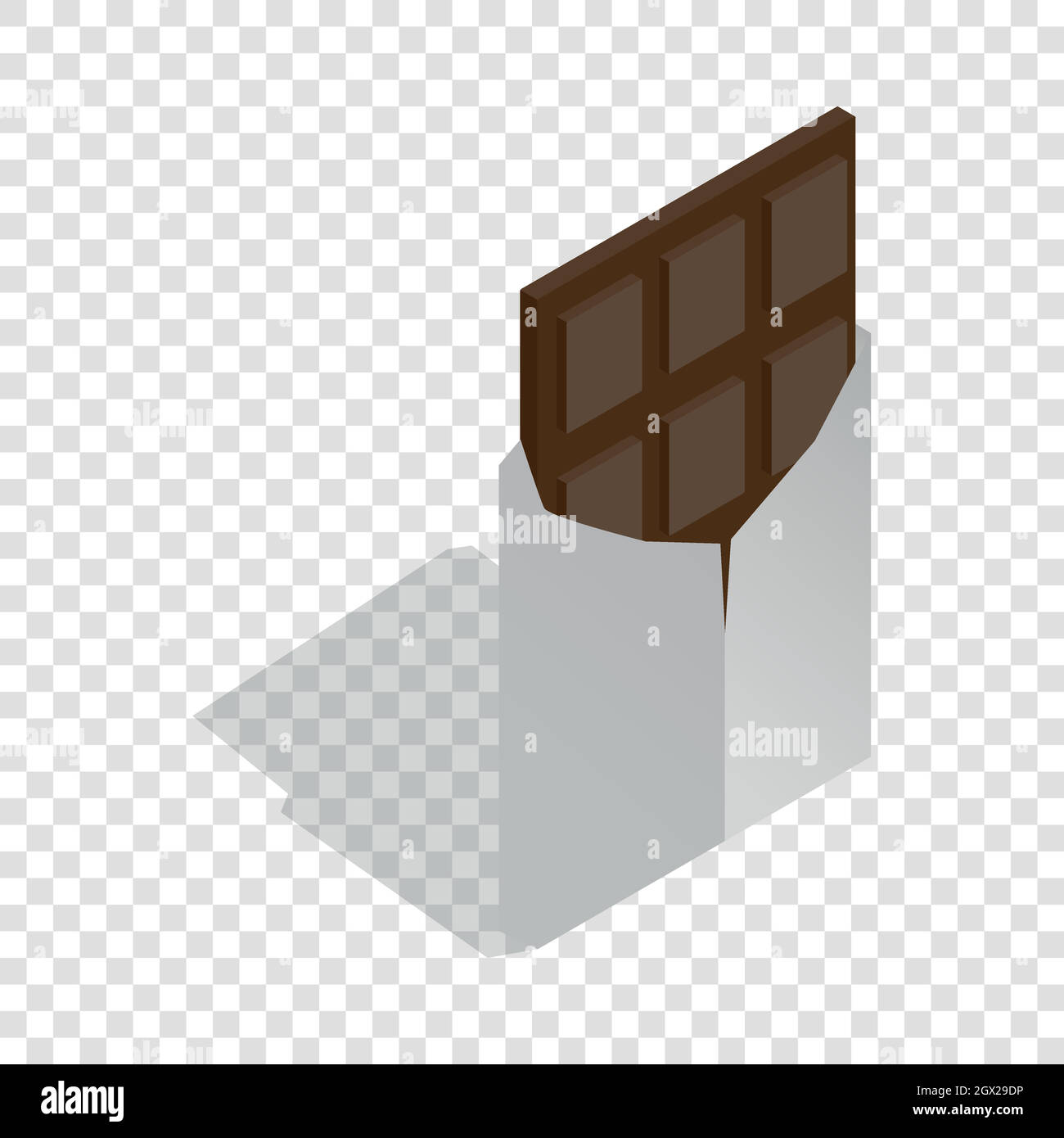 Dark chocolate isometric icon Stock Vector