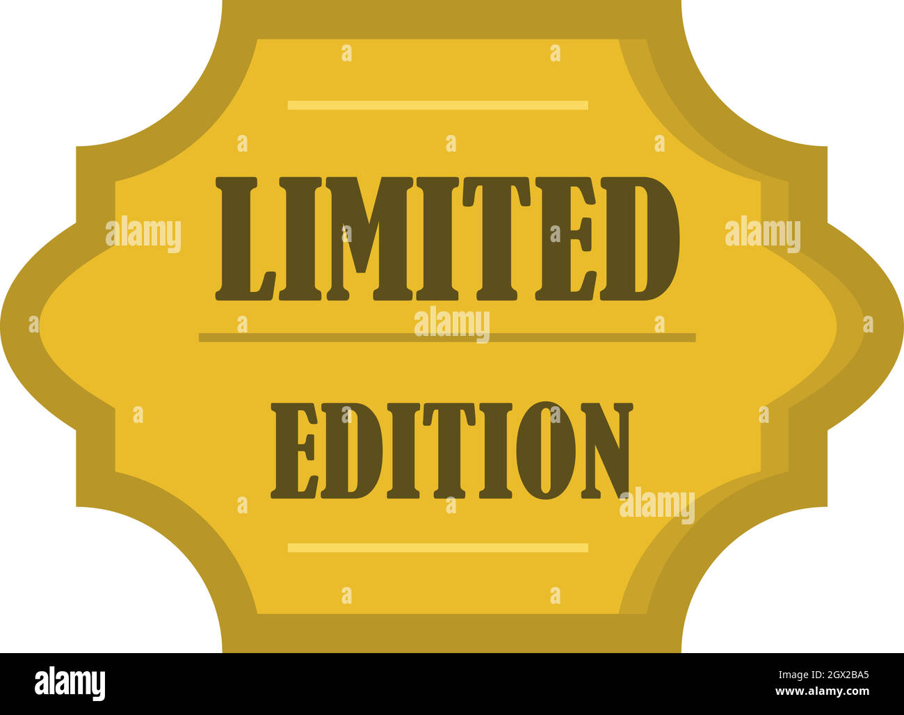 Golden limited edition label icon, flat style Stock Vector