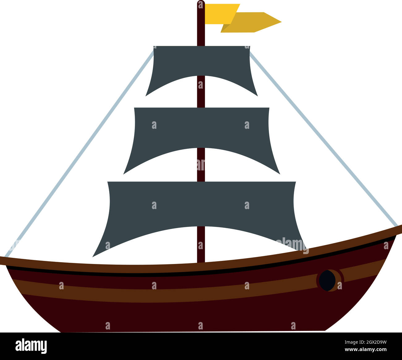 Boat with sails icon, flat style Stock Vector Image & Art - Alamy