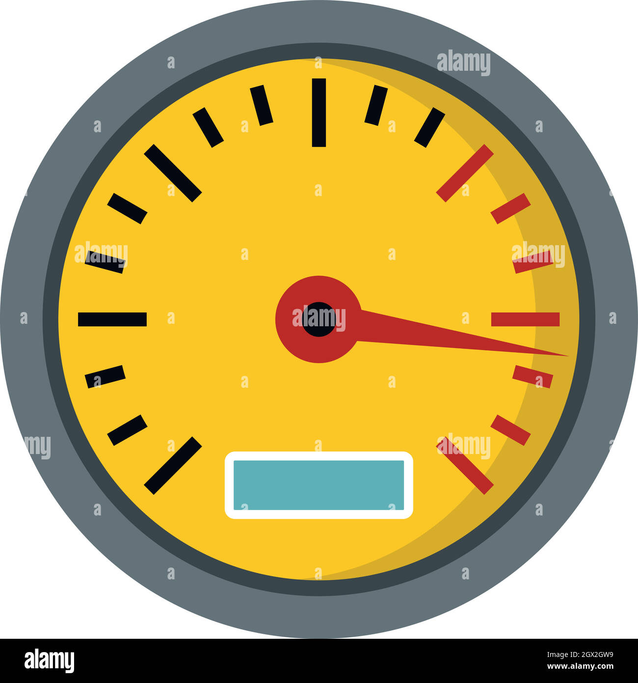 Yellow speedometer icon, flat style Stock Vector Image & Art Alamy