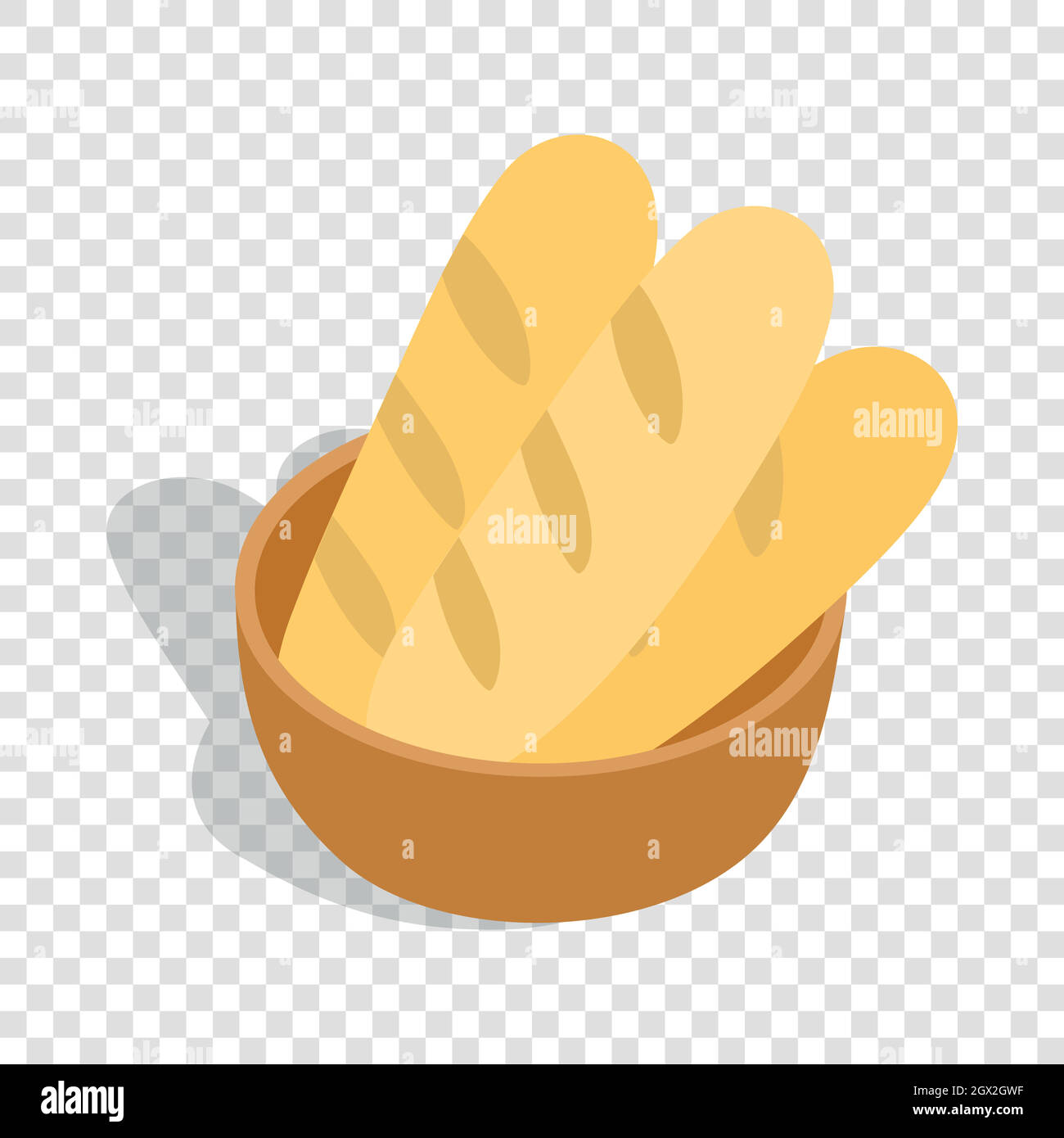 Fresh loaves isometric icon Stock Vector