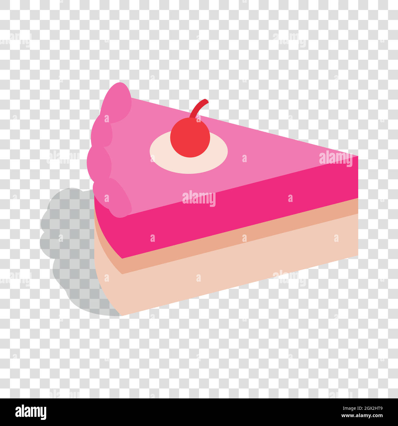 Piece of cake isometric icon Stock Vector